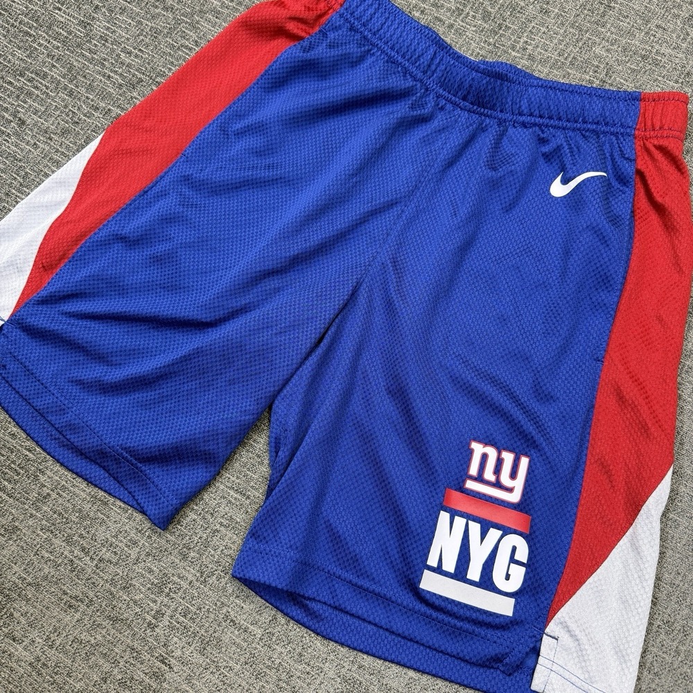 Nike New York Giants Team Apparel Shorts Mens Medium Blue Athletic Gym NFL